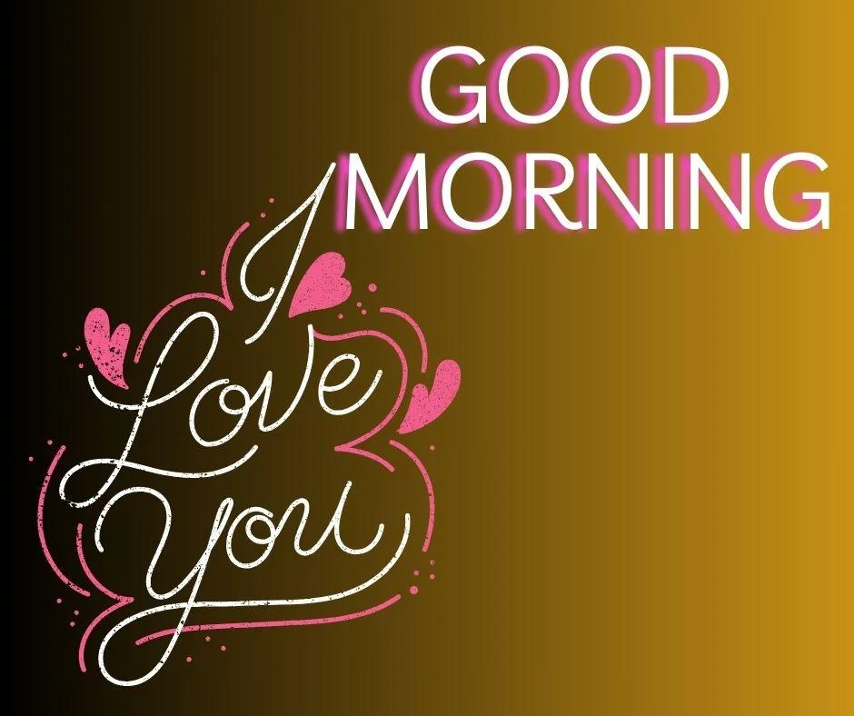 Black with yellow background, good morning love quote is placed, i love you creates beautiful icon