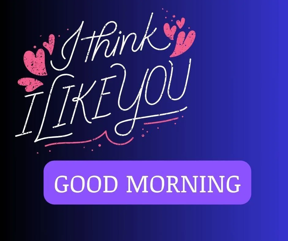 Blue with Black background with good morning love quote is placed, i think i like you to creates beautiful icon