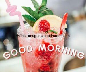 Good Morning food images with strawberry jucie glass with house background with good morning Food image