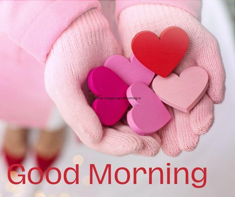 Grey background many party heart int eh hand good morning love image