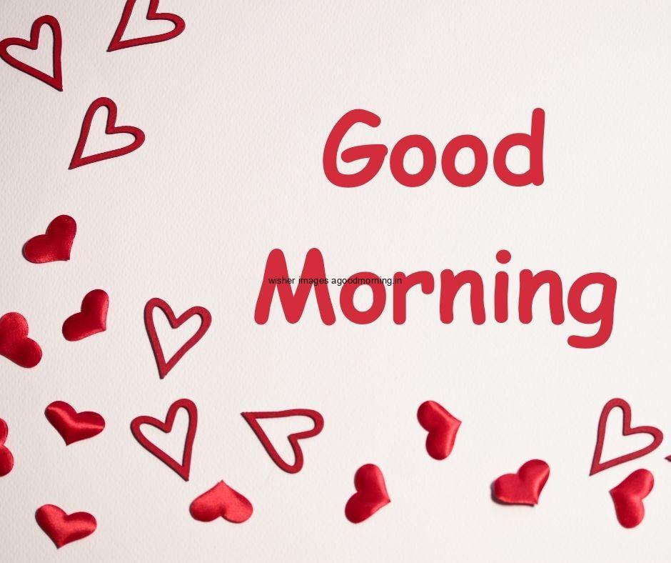 Grey background with red hearts with outline heart good morning image red heart love