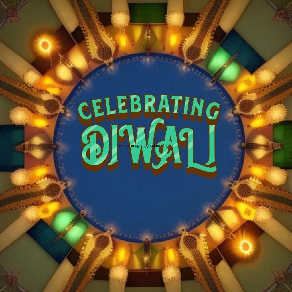 Happy diwali images diya brown background circle create with flowers and beautiful border happy diwali image