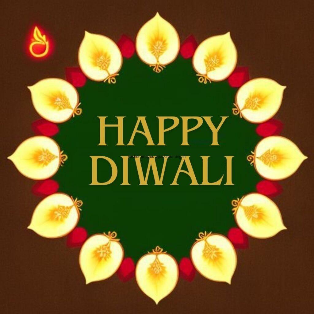 Happy diwali images with dark brown background diya circle create beautiful border happy diwali image