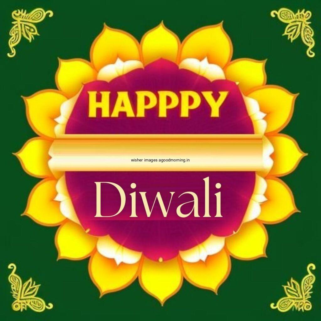 Happy diwali images with dark green background flowers in the middle beautiful border happy diwali image