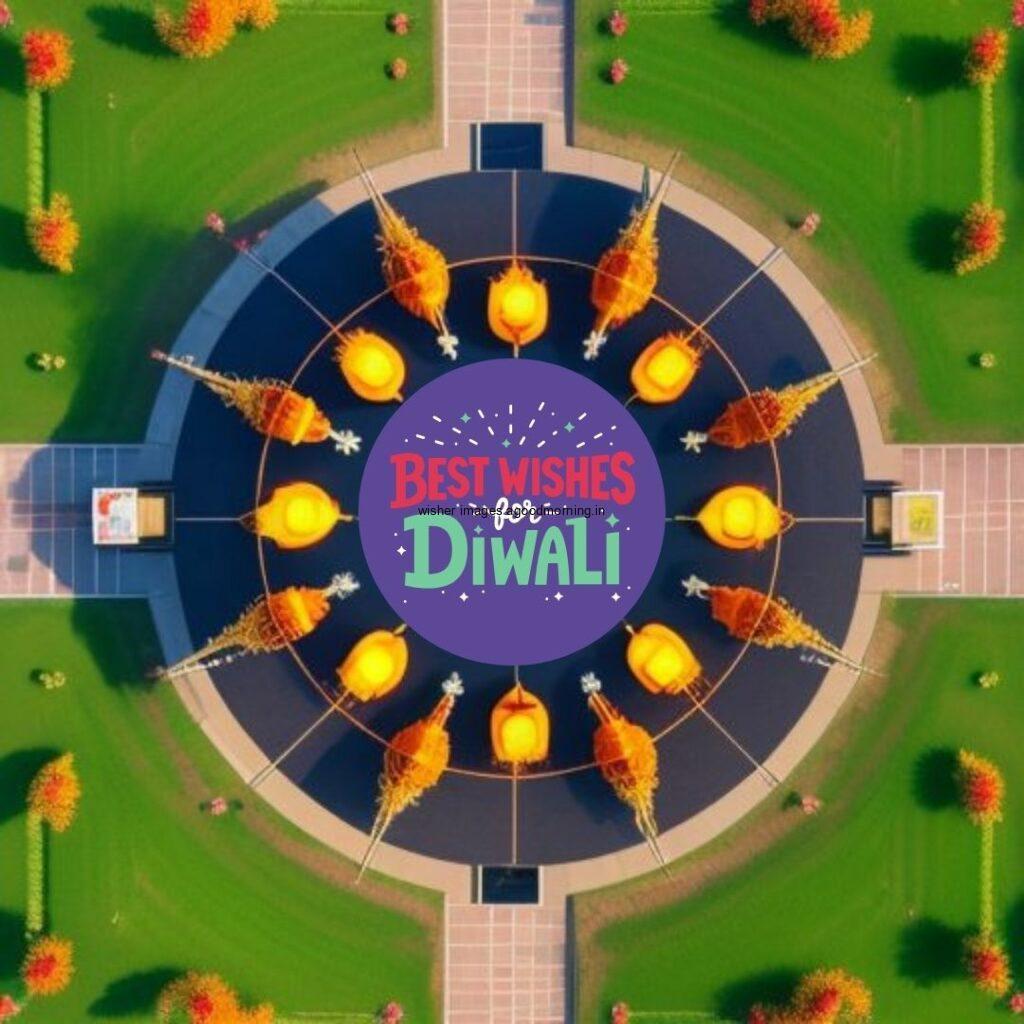 Happy diwali images with green background road create with beautiful border happy diwali image