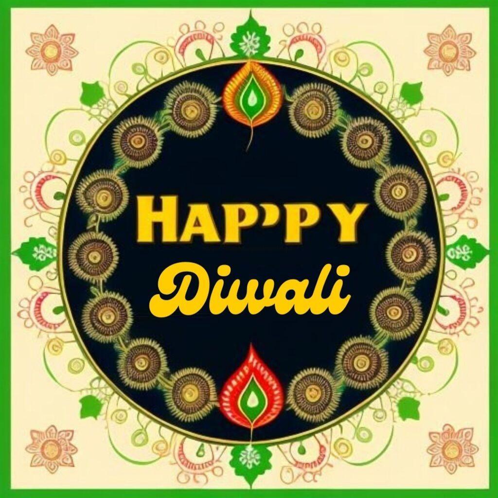 Happy diwali images with light brown background beautiful rangloi with dark circle happy diwali image