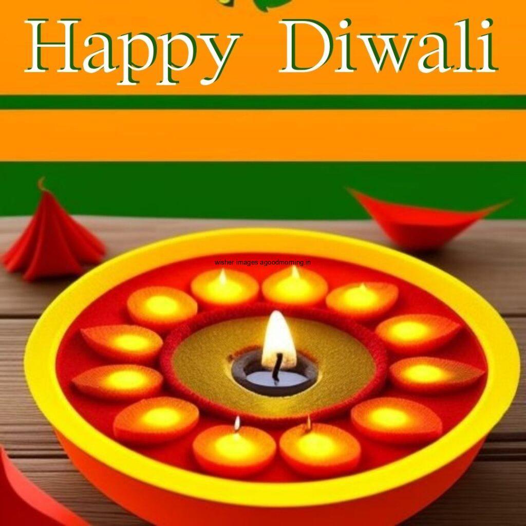 Happy diwali images with light brown background circle create with flowers and beautiful border happy diwali image