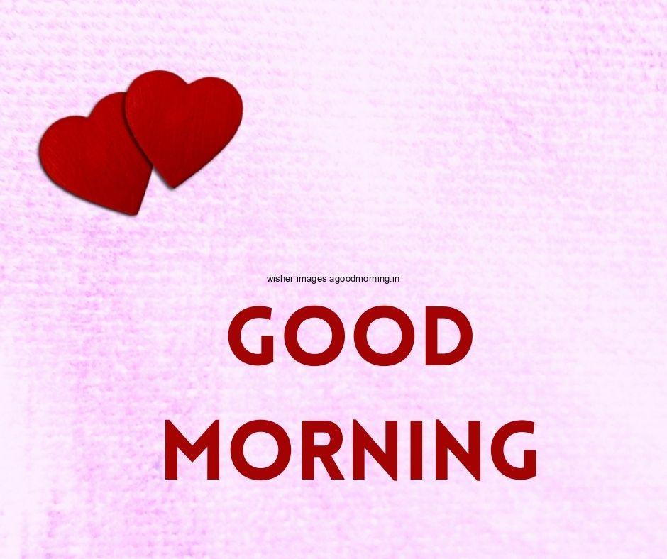 Pink-background-with-two-red-heart-good-morning-love-image 60+ HD Good Morning Love images Free