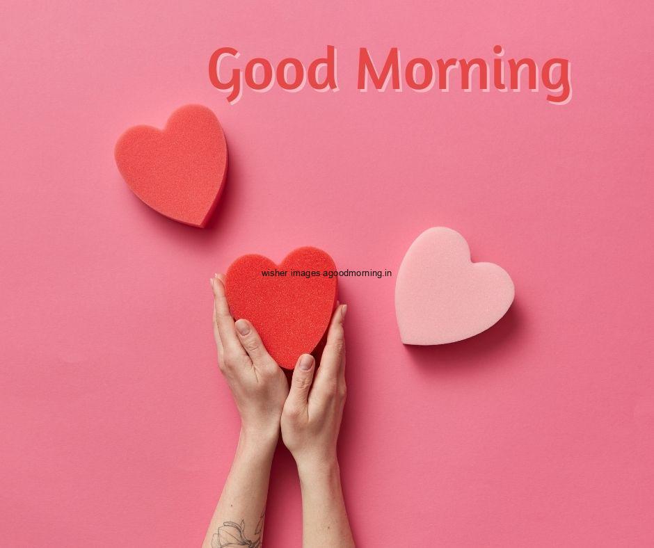 Three-heart-with-pink-background-good-morning-images HD 60+ Good Morning Images For download