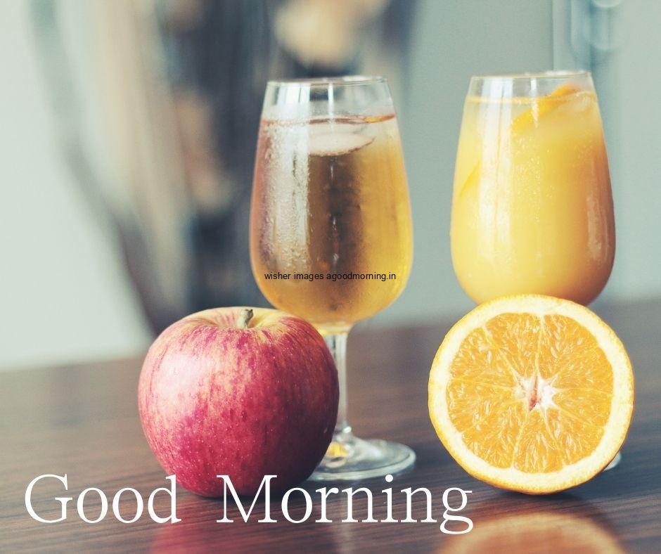 apple and orange juice Good Morning food images Grey background with good morning Food image