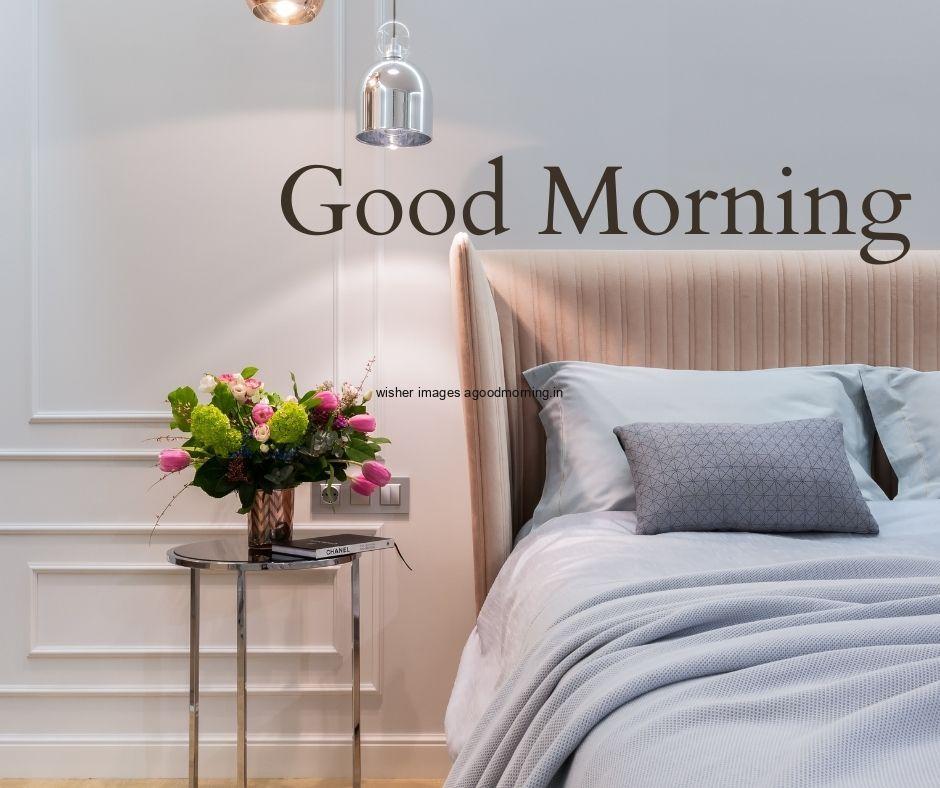 bed-room-with-flowers-in-vase-good-morning-flower-quote-is-placed 60+ Good Morning Flowers images download & share