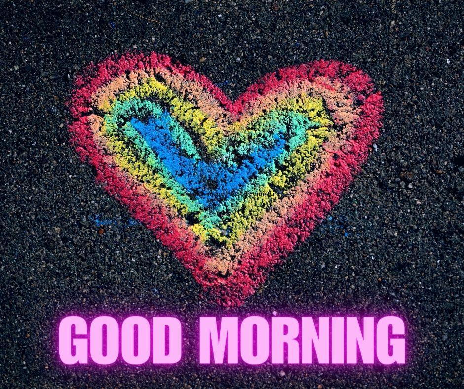 black background with colourful heart is created background good morning love images free download