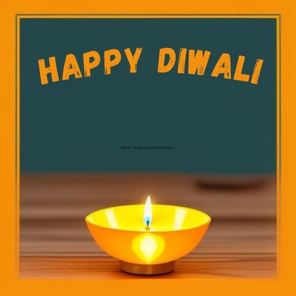 blue and yellow background with yellow diya happy diwali images