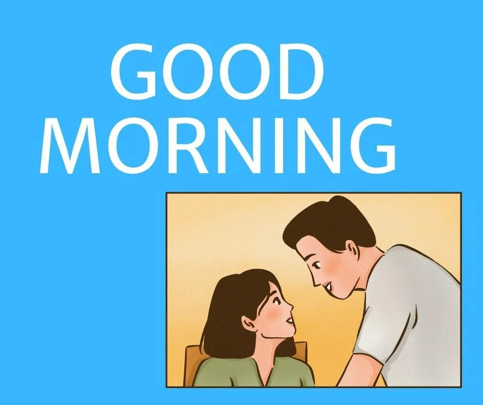 Blue background with white text colour seen each other with yellow background good morning love image