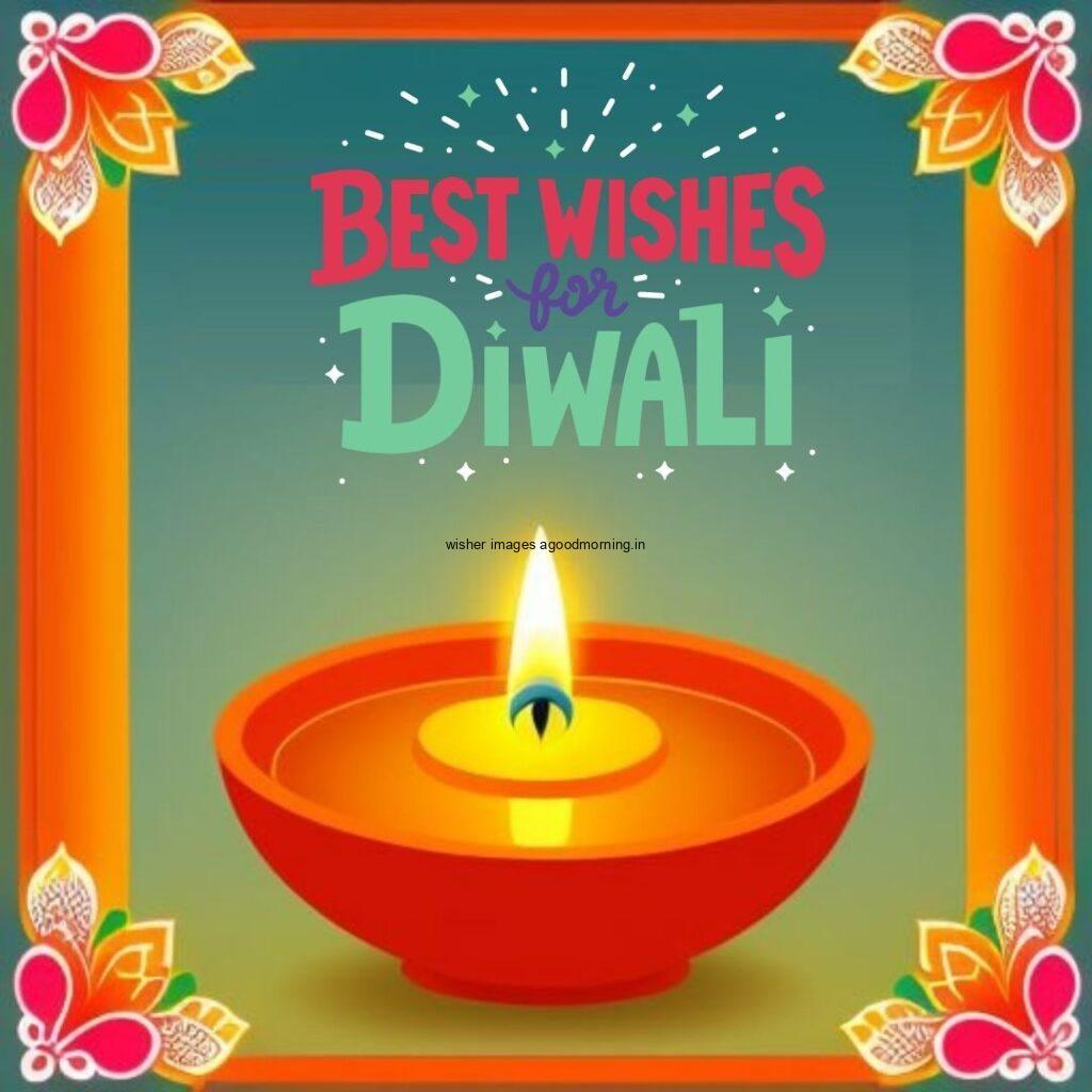 blue with green background with orange pillor happy diwali image