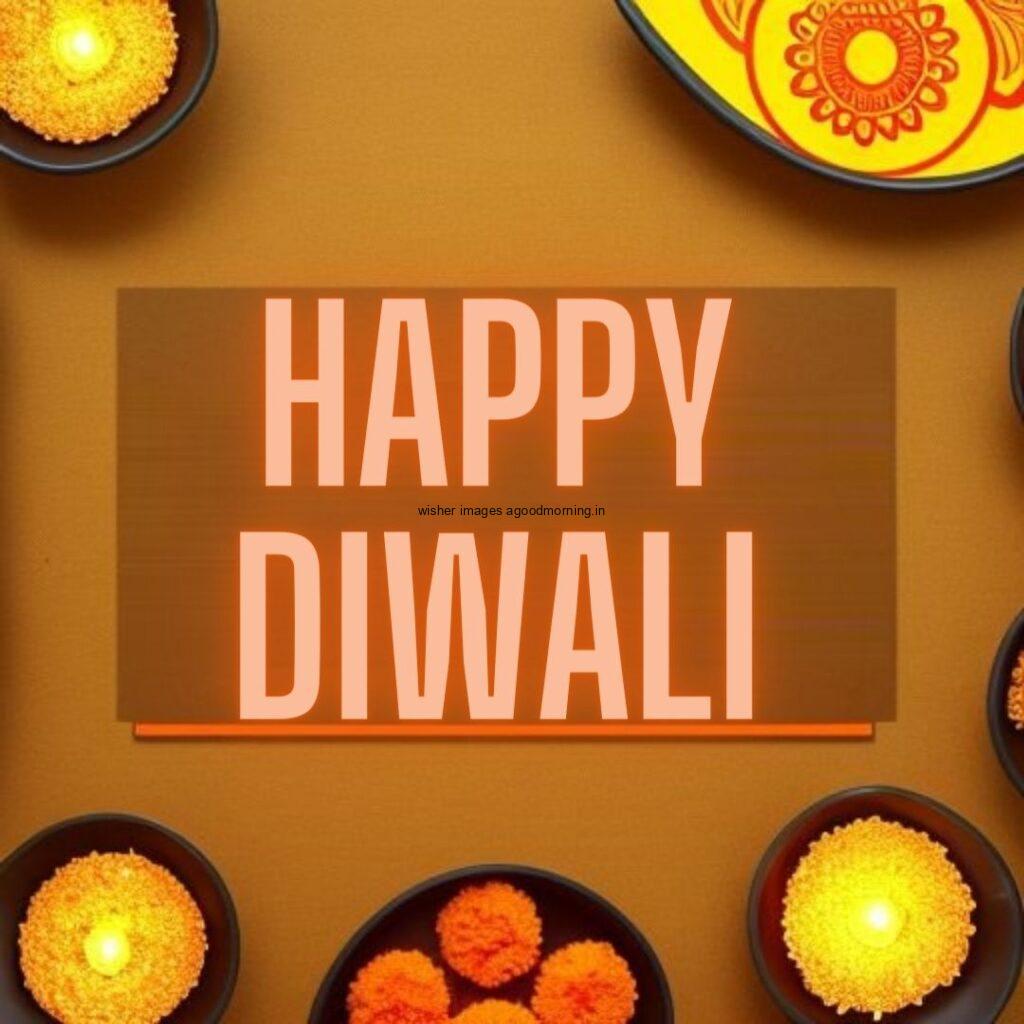 brown background with red happy diwali diya every edges have diya happy diwali image