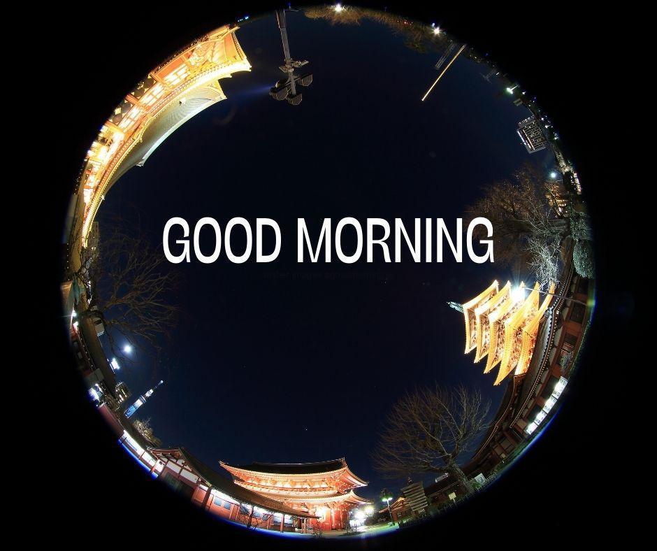 build create the circle with background good morning images with many build