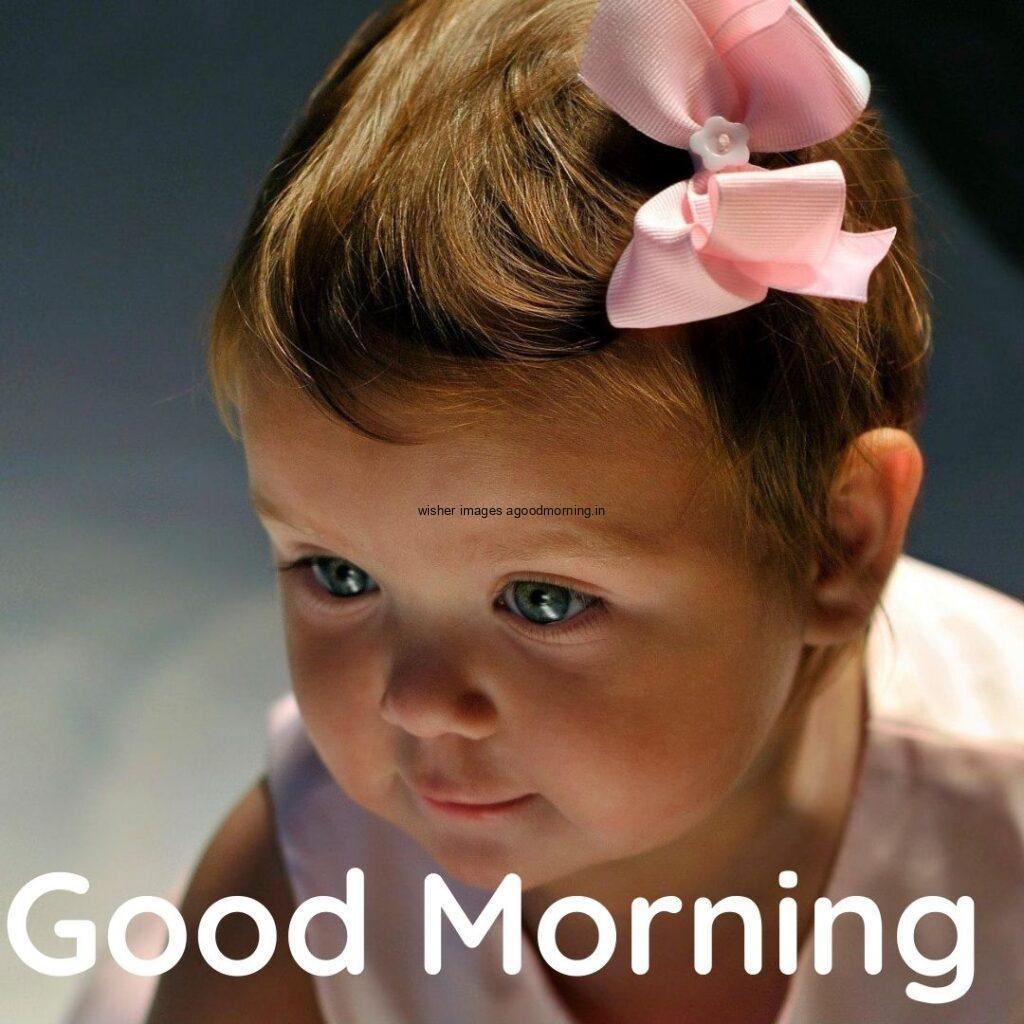 cute baby with good morning quote