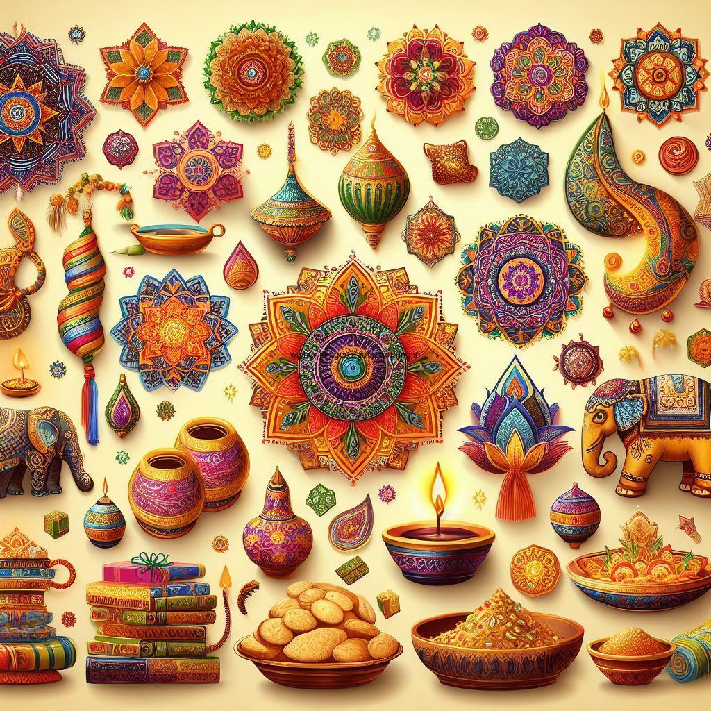 diya and many art combin together for celetebrate the diwali Happy diwali image