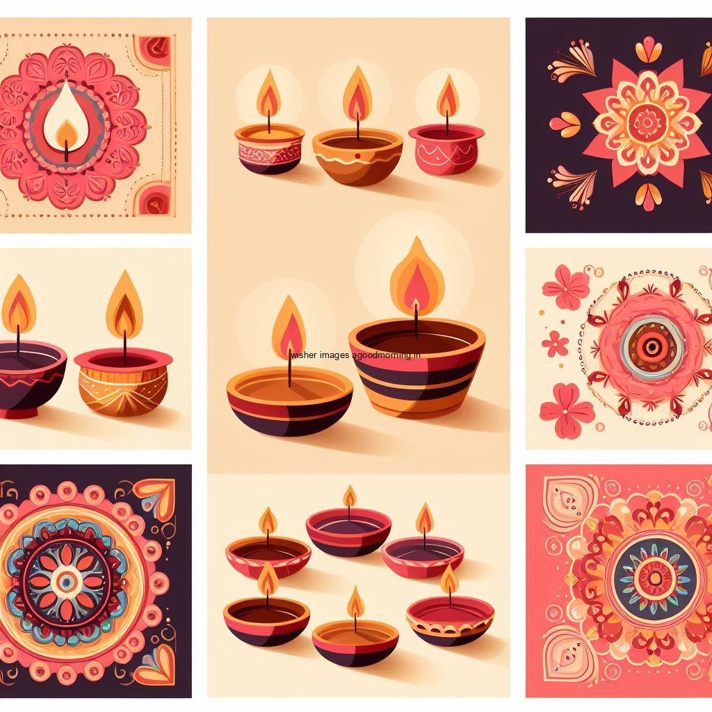 Free Download 50+ HD Happy Diwali images 8 diya and rangloi with many art combin together for celetebrate the diwali Happy diwali image