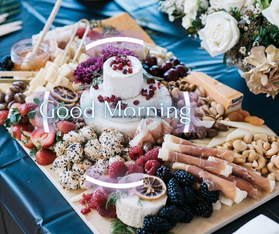 full-of-food-on-borad-good-morning-quote-is-placed 50+ Good Morning food images Free download