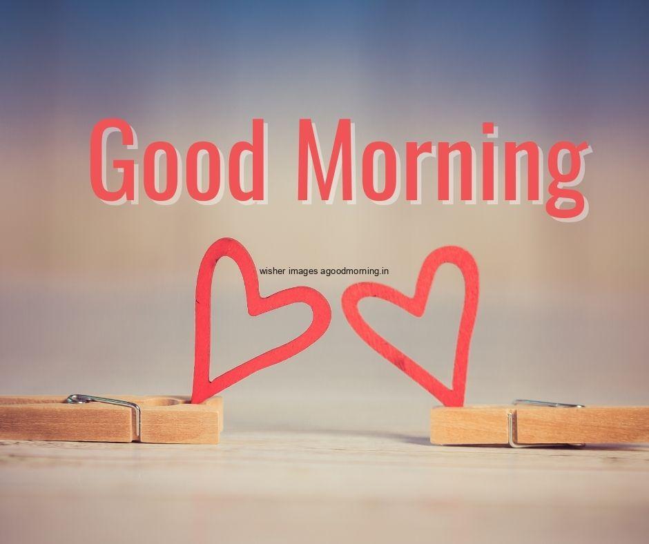 Good morning images with red heart good morning text