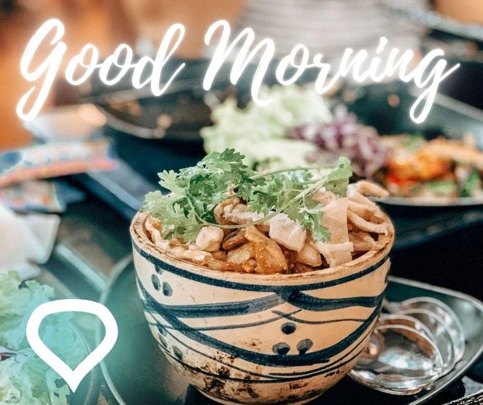 good morning quote with ice cream in bowl