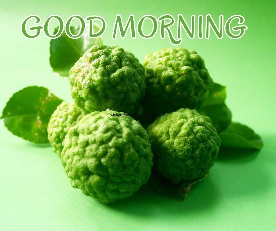 Green background good morning image text colour green with white border