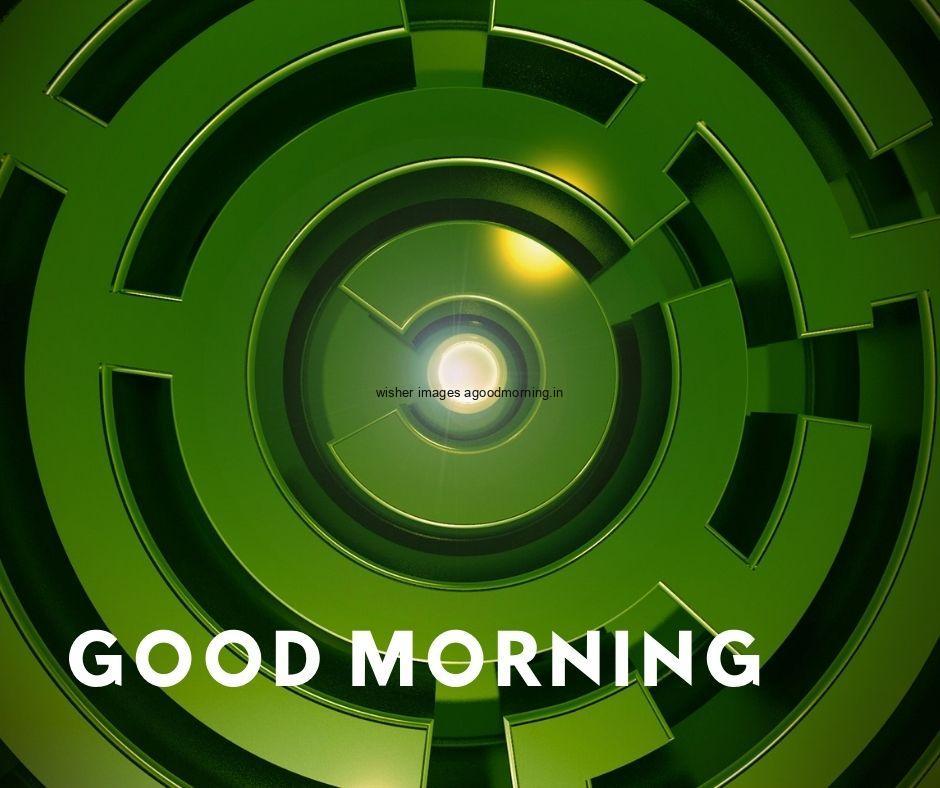 green maze with white circle good morning images with text