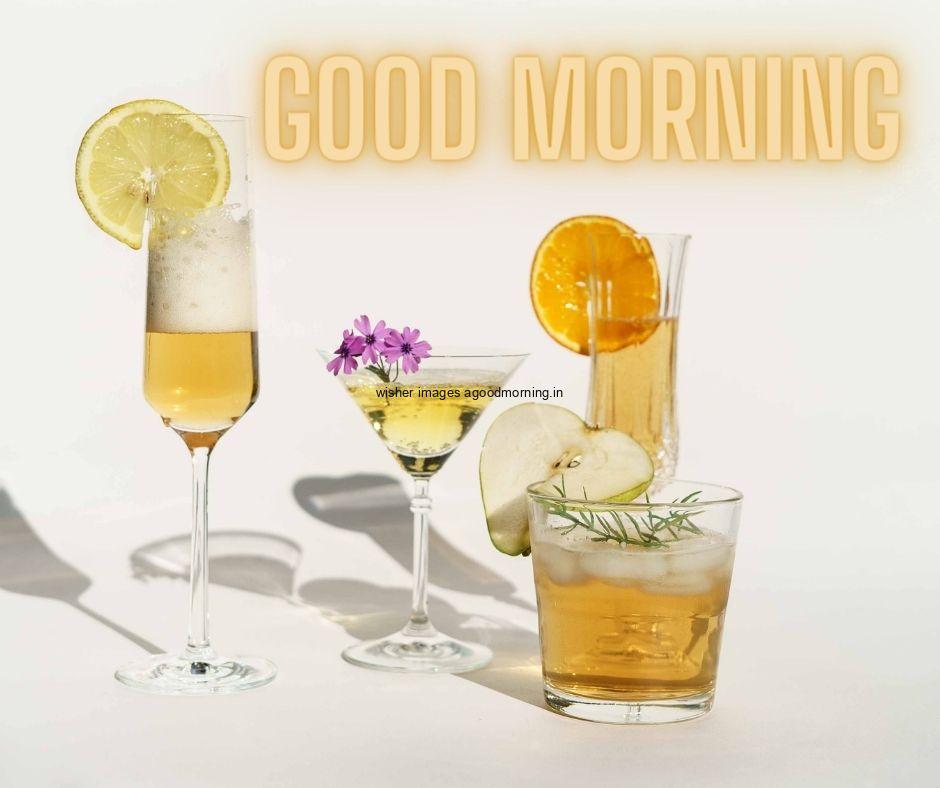 grey-background-with-4-juice-glass-yellow-good-morning-text-good-morning-image HD Good Morning Images with juices Free