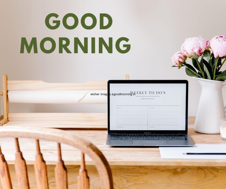 laptop-with-flowers-good-morning-flower-image-with-white-background 60+ Good Morning Flowers images download & share