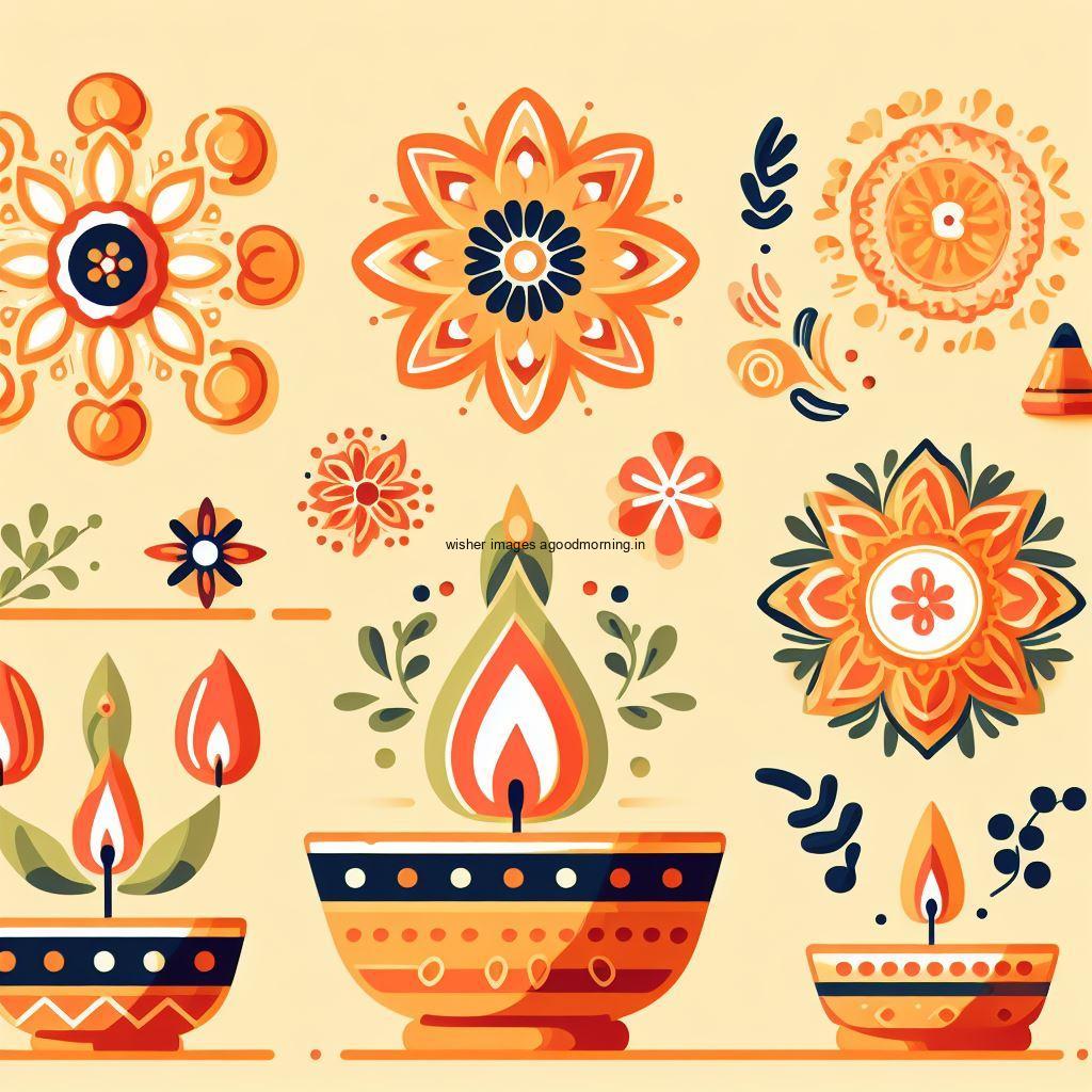 light brown background with diya and many art combin together for celetebrate the diwali Happy diwali image