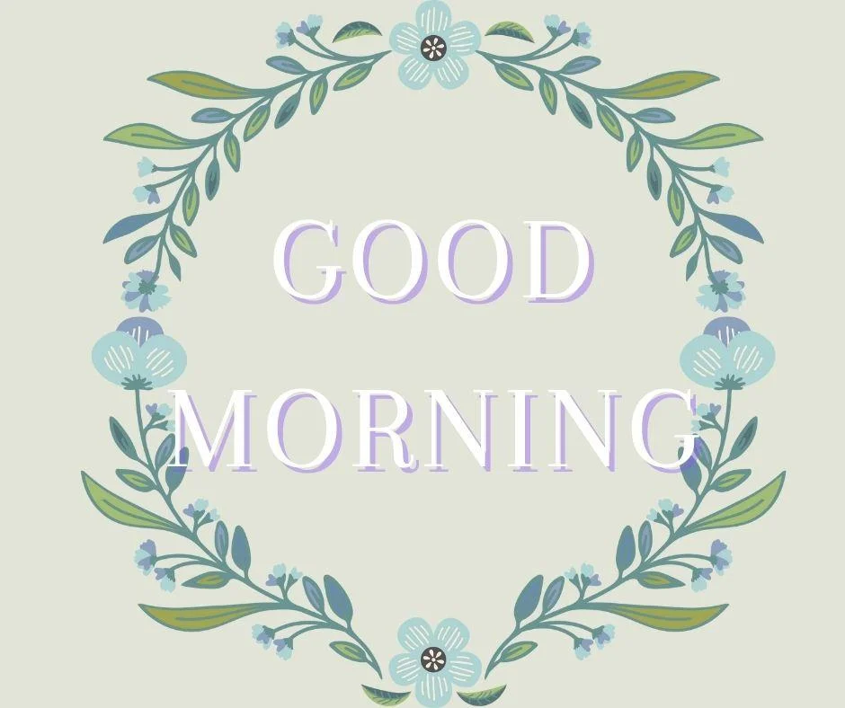 70+ Good Morning Flower Images 28 light grey background purple flowers with Green leafs Creates ring good morning flower image good morning text with white