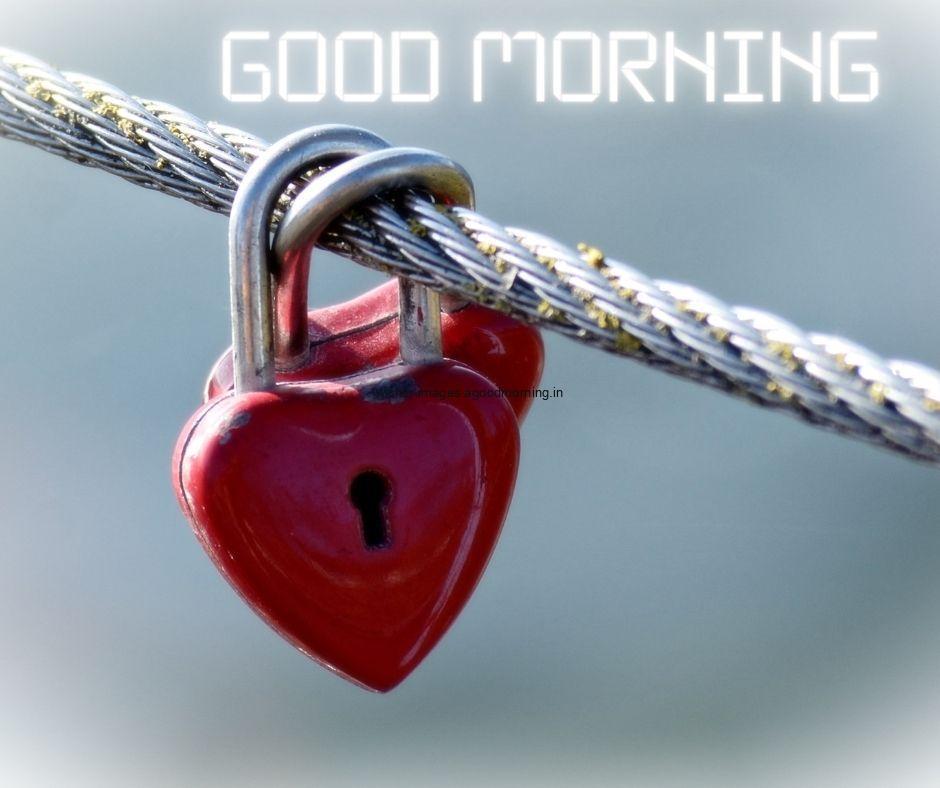 Lock is hanging on the rope good morning quote is placed and background setup with sky