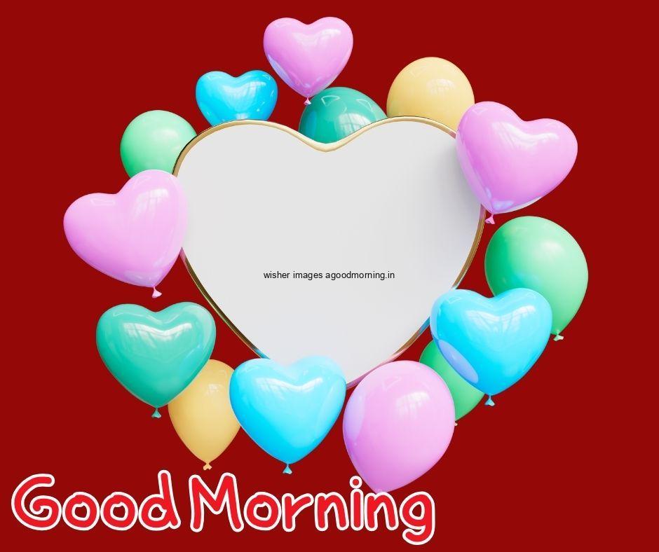 Many hearts with red background good morning image