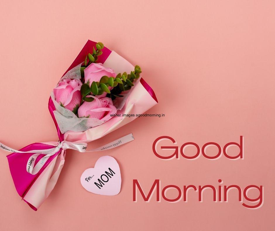 HD 60+ Good Morning Images For download 8 pink background with red text good morning image with pink rose with leaf