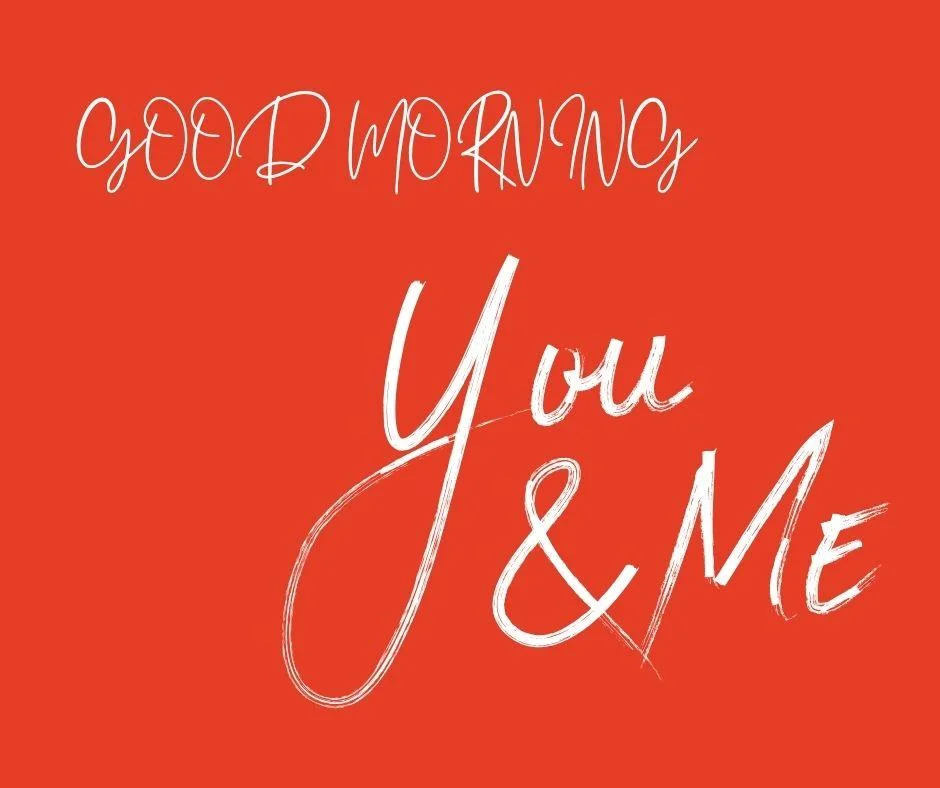 Red background white text good morning love image white text colour you and me