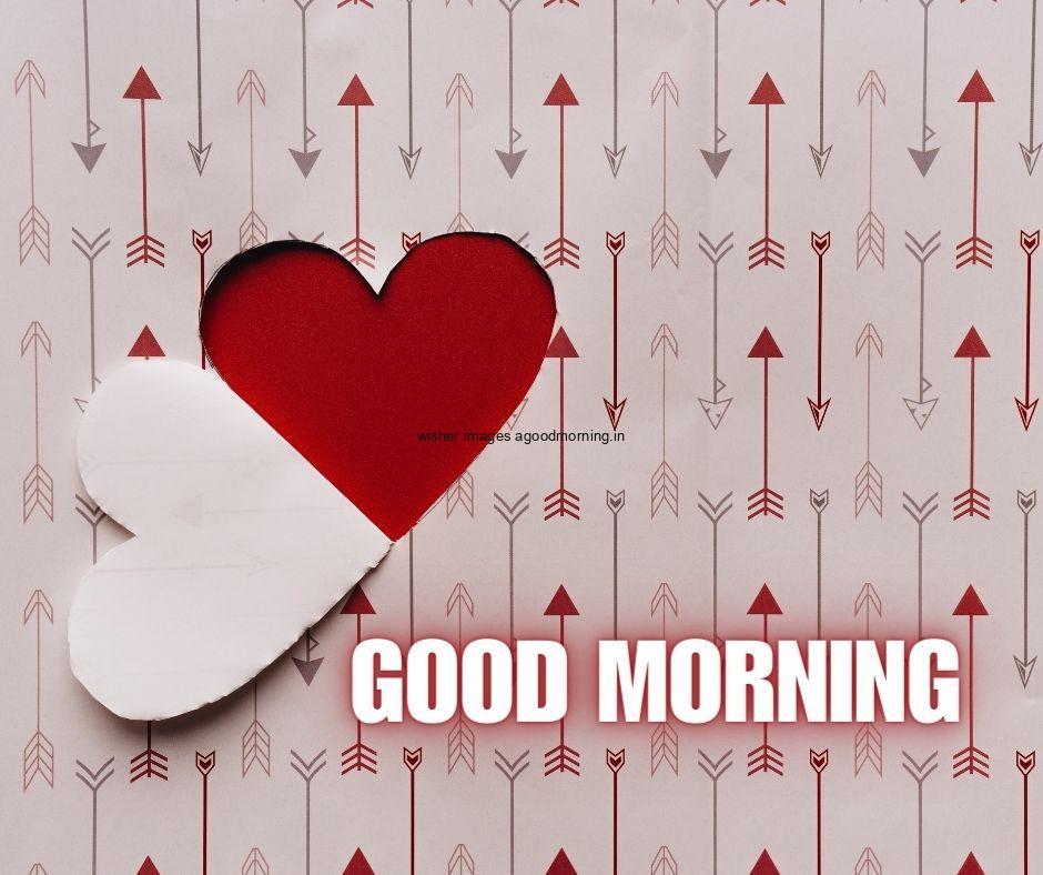 wall create the heart with red background good morning love image