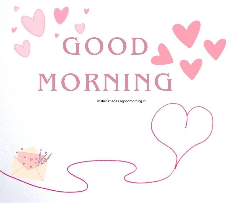 white-background-with-pink-hearts-with-lines-create-the-hreat 50+ Good Morning Love HD Images Download & share