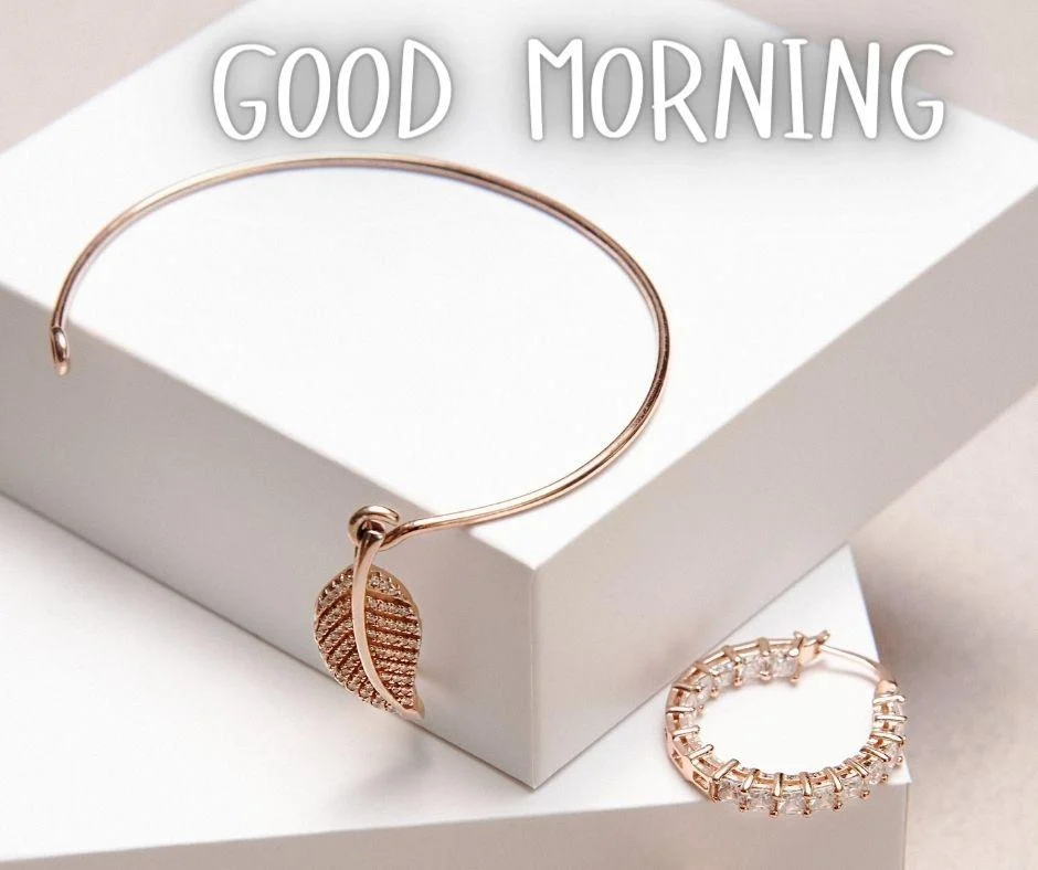 white colour background with breautiful jawelly colour good morning images box