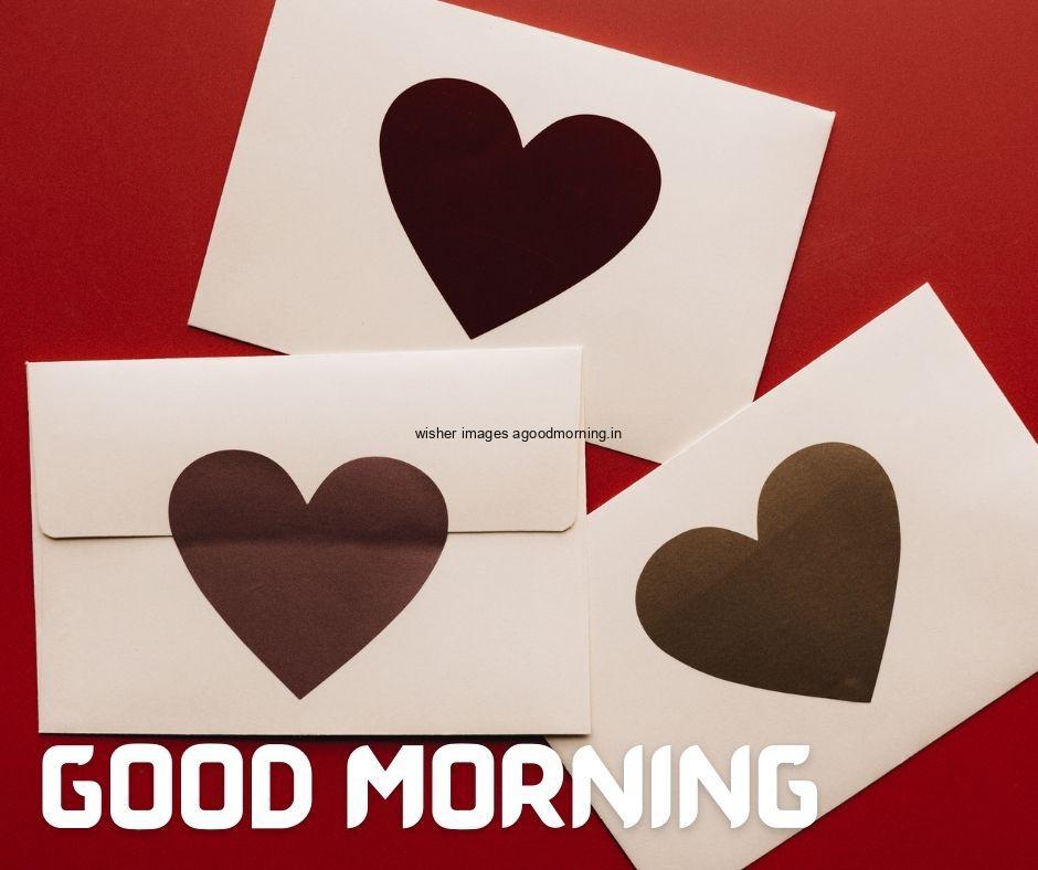 White paper good morning image with red background