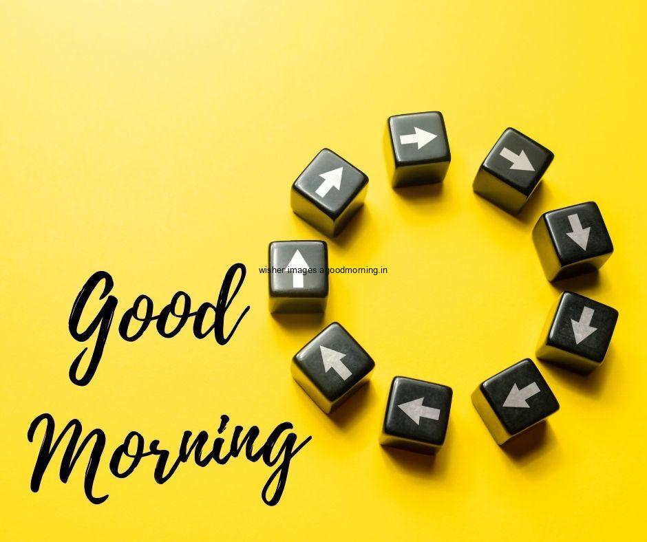 yellow background with black text good morning image with black text