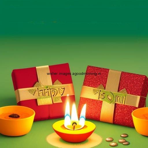 Big diya in the middle lights with green background happy diwali image