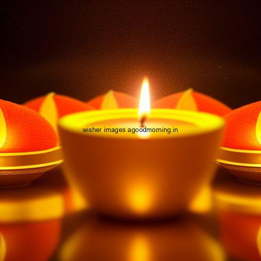 Big yellow diya in the middle with yellow background happy diwali images