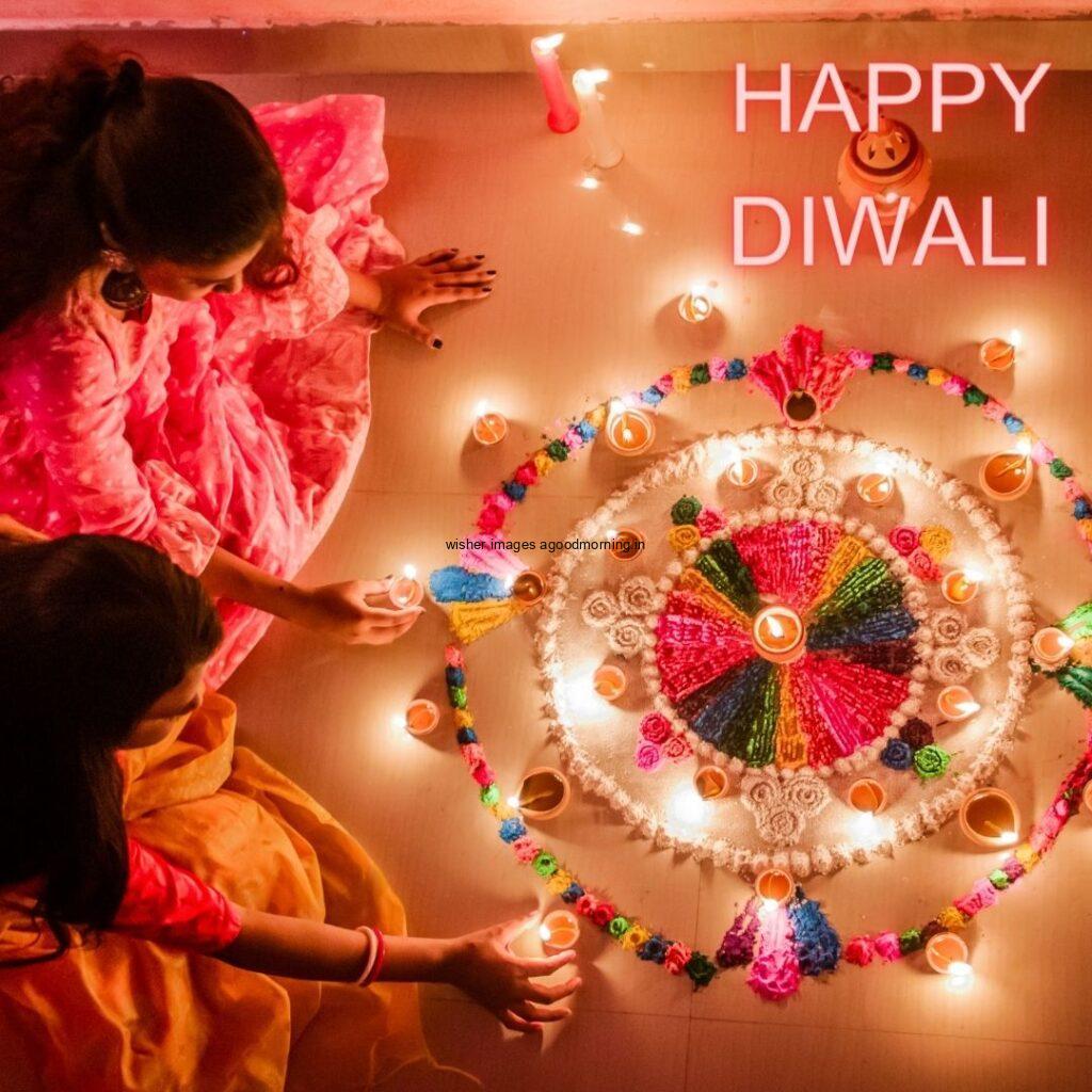 beautiful background with colourful rangloi happy diwali image