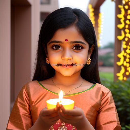 beautiful girl in the middle with orange dress girl hold big diya beauitful background happy diwali image