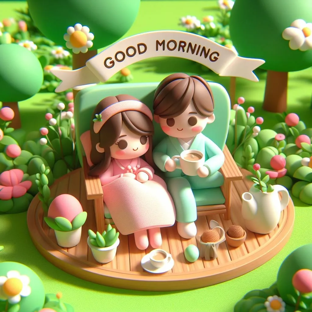 cute couple image with d soft art good morning love image ()