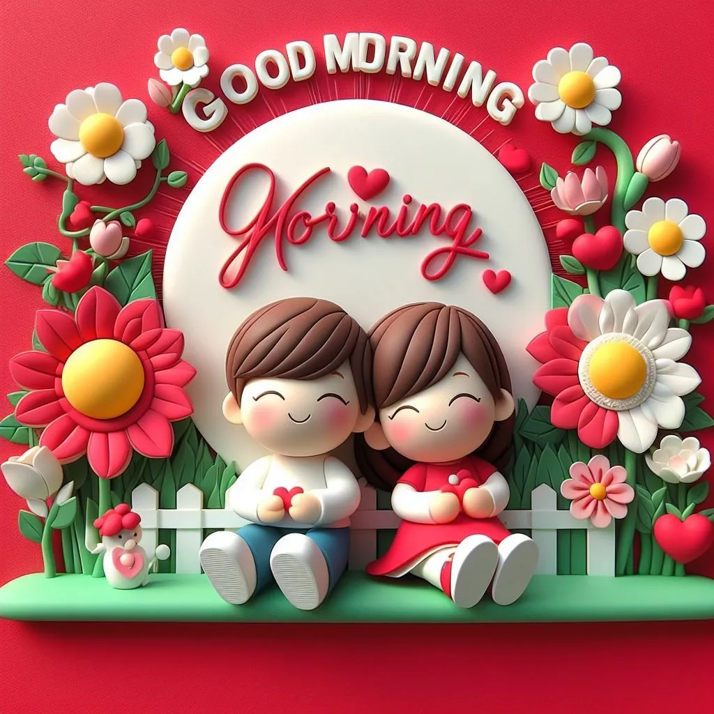 cute couple image with d soft art good morning love image ()