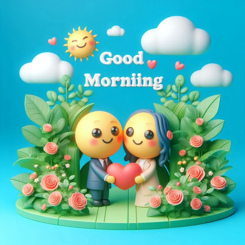 cute couple image with d soft art good morning love image ()