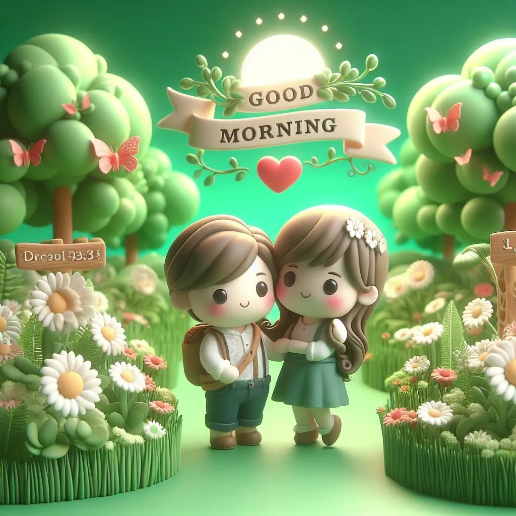 cute couple image with d soft art good morning love image ()